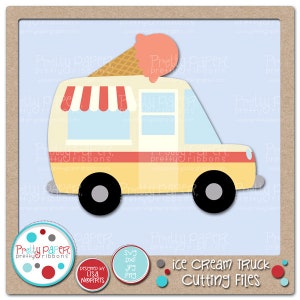 Ice Cream Truck Cutting Files & Clip Art - Instant Download