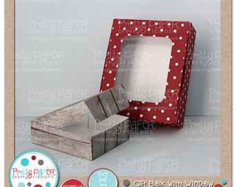 Gift Box with Window Cutting Files - Instant Download