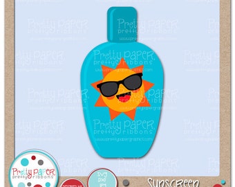 Sunscreen Cutting Files & Clip Art - Instant Download