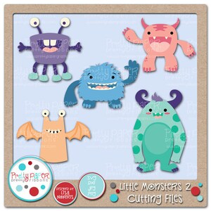 Little Monsters 2 Cutting Files & Clip Art - Instant Download
