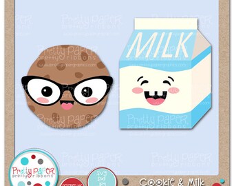 Archivos de corte de galletas y leche & Clip Art - Descarga instantánea