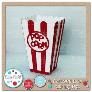Popcorn Box Cutting Files - Instant Download