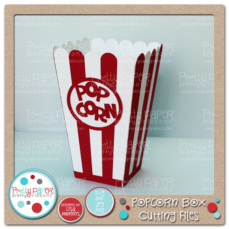 Popcorn Box Cutting Files Instant Download Etsy