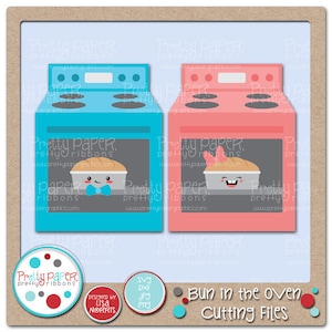 Bun in the Oven Cutting Files & Clip Art - Instant Download