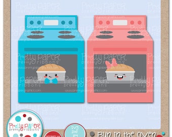 Bun in the Oven Cutting Files & Clip Art - Descarga instantánea