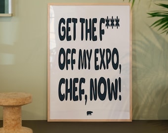 The Bear Funny Kitchen Quote Poster | Retro Typography Art (Digital Download)