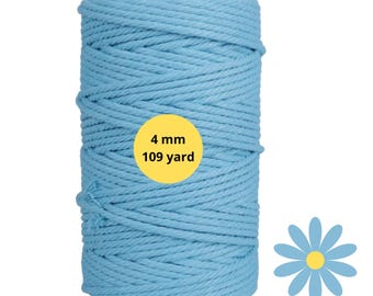 4 mm Makramee Schnur: Natürlich, 100 Meter Baumwollseil