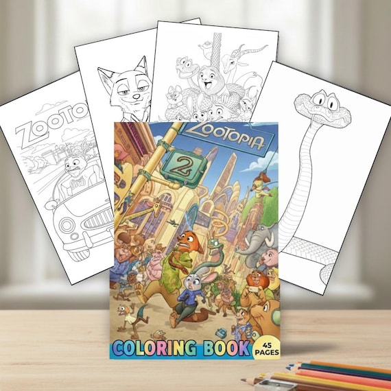 Zootopia Coloring Book PDF 45 PAGES| Digital Download Kids Activity | Printable Zootopia Character Coloring Pages | Instant Download Gift
