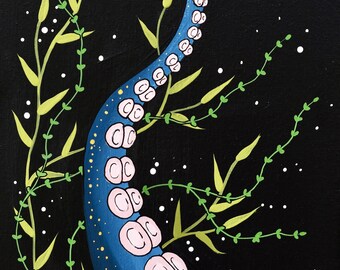 Dark Blue Tentacle - Art Print