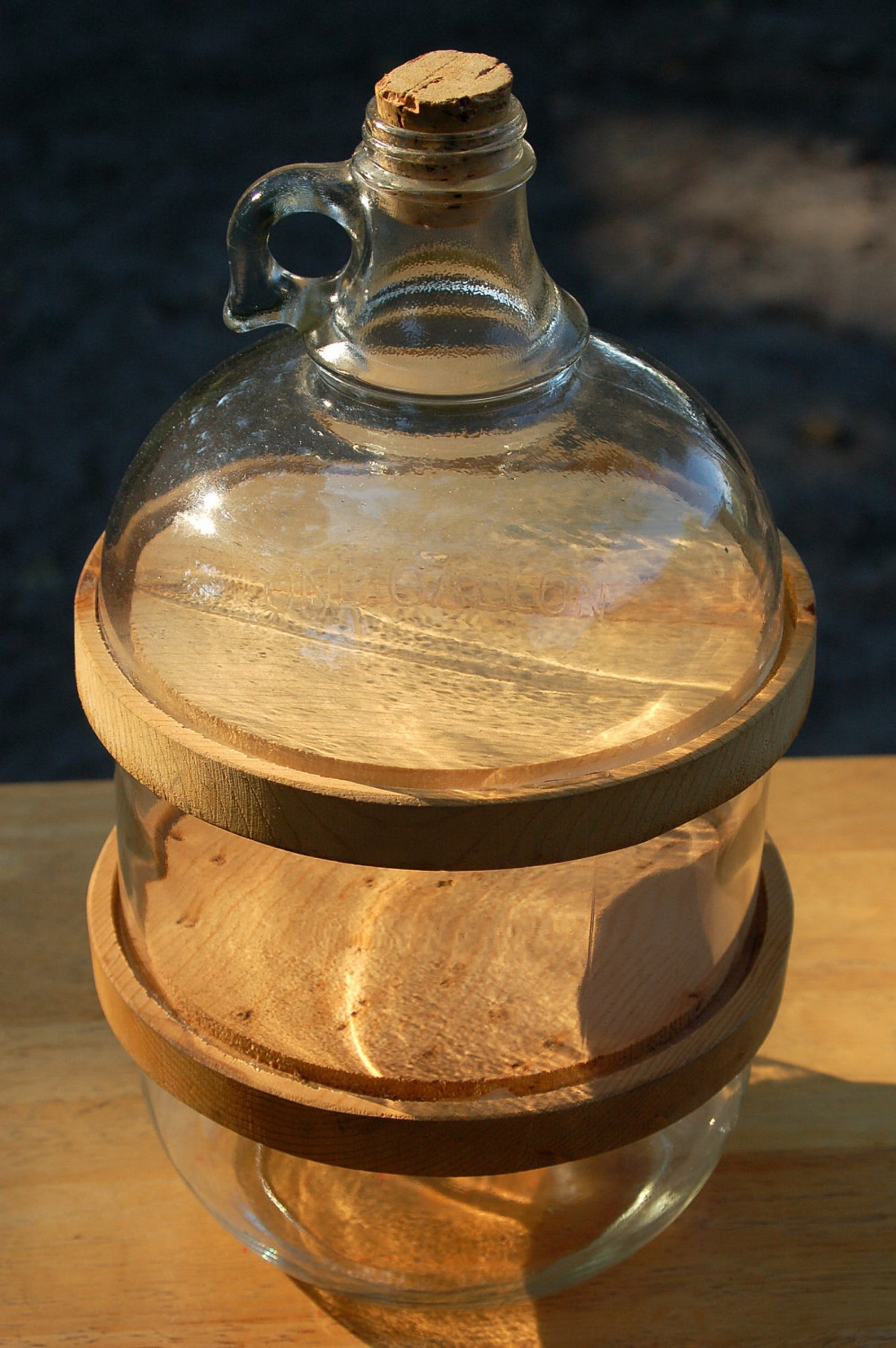 Unique...Antique glass one gallon jug handcut into tiered Etsy