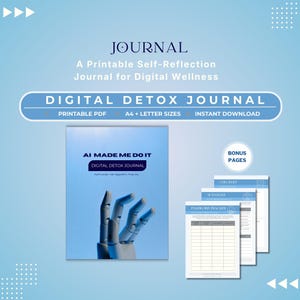 Digital Detox Wellness Journal Bundle | Printable Self-Reflection Planner | PDF Download A4/US Letter