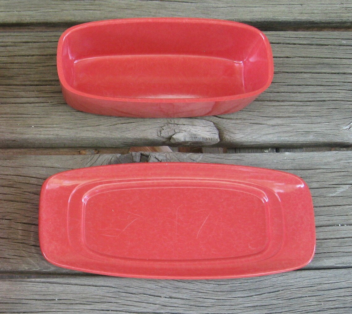 Melmac Butter Dish Branchell Color Flyte Coral Flame Pink Etsy