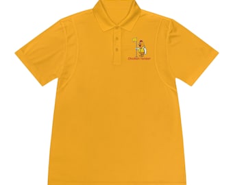Funny Chicken Tender Golf Polo Shirt, Novelty Sport Tee for Men, Animal Lover Gift, Farm Theme Clothing, Country Club Apparel