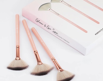 Facial Mask Brush Set, Synthetic Bristles, Pink Wooden Handle