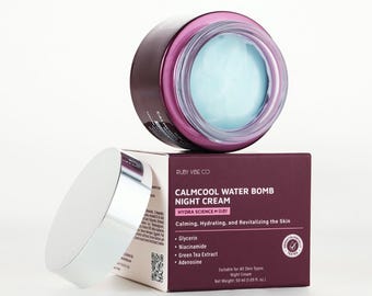 RUBY VIBE CO - Calming Hydrating Night Cream - Soothing Moisturizer - CalmCool Water Bomb