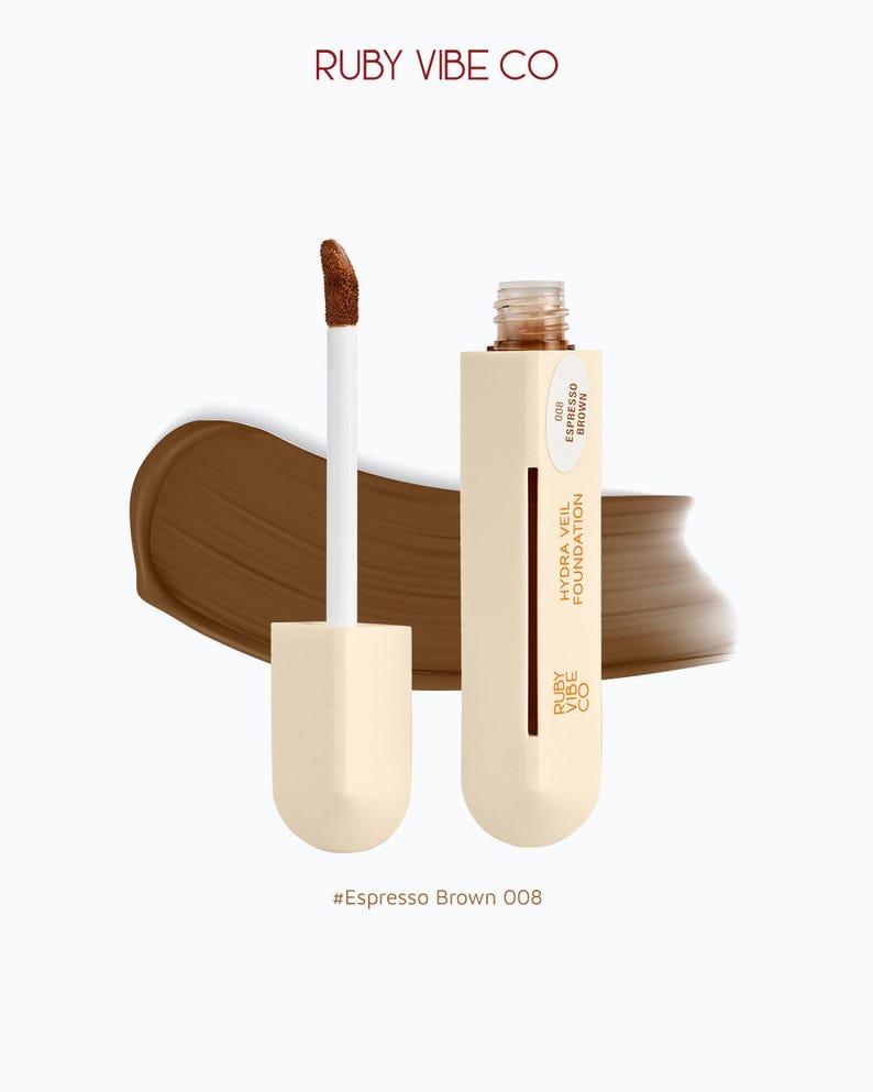 Ruby Vibe Co Hydra Veil Liquid Foundation – Natural Radiant Finish, Buildable Coverage Bild 19