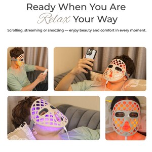 Ruby Vibe Co - LED Therapy Facial Mask for At-Home Skincare, Portable & Rechargeable, Light Technology for Skin Appearance Enhancement image 3