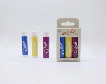Nourishing Lip Balm Set, Sweet Almond, Jojoba, Cocoa Butter, Ruby Vibe Co