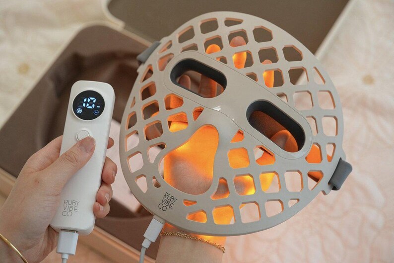 Ruby Vibe Co - LED Therapy Facial Mask for At-Home Skincare, Portable & Rechargeable, Light Technology for Skin Appearance Enhancement image 20