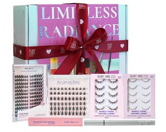 Dramatic Lash Collection, Faux Mink Clusters, Strip Lashes, Adhesive, Eyeliner Kit