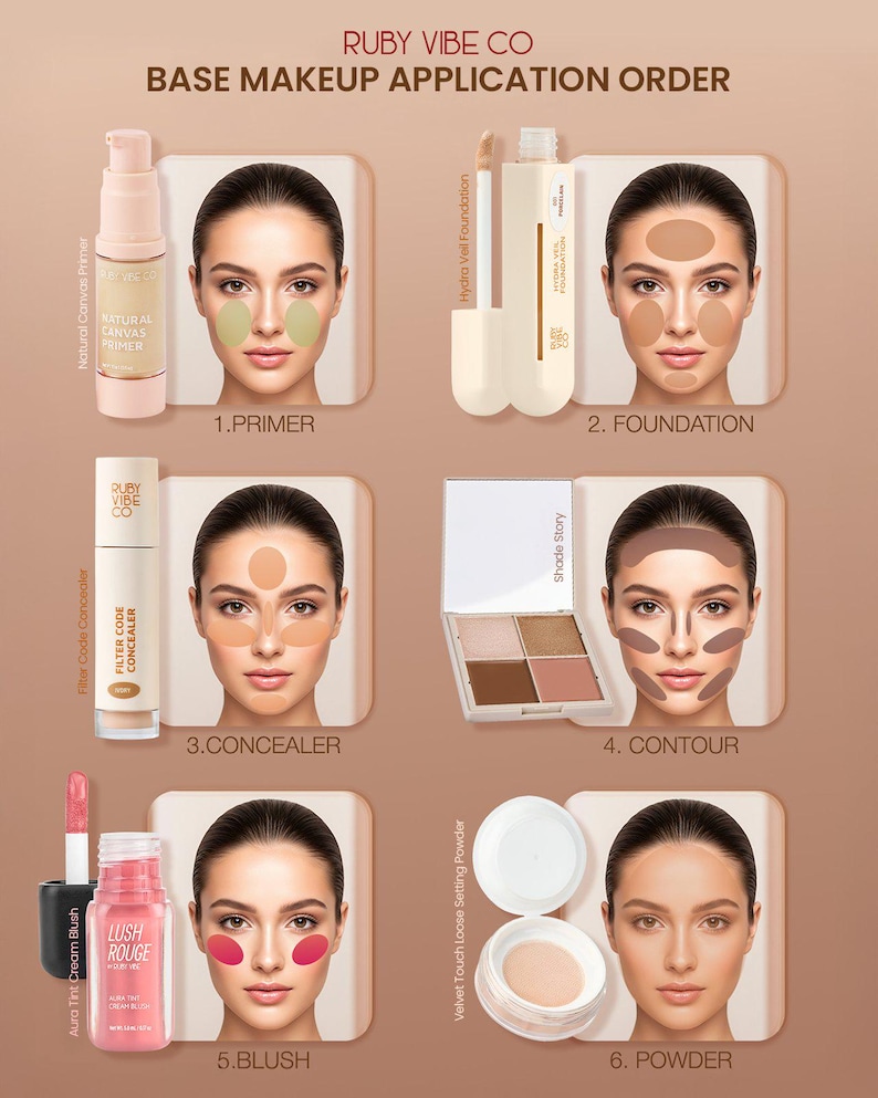Ruby Vibe Co Hydra Veil Liquid Foundation – Natural Radiant Finish, Buildable Coverage Bild 6