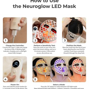 Ruby Vibe Co - LED Therapy Facial Mask for At-Home Skincare, Portable & Rechargeable, Light Technology for Skin Appearance Enhancement image 5