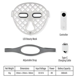 Ruby Vibe Co - LED Therapy Facial Mask for At-Home Skincare, Portable & Rechargeable, Light Technology for Skin Appearance Enhancement image 8