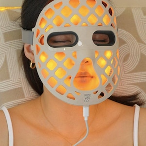 Ruby Vibe Co - LED Therapy Facial Mask for At-Home Skincare, Portable & Rechargeable, Light Technology for Skin Appearance Enhancement