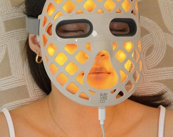 Ruby Vibe Co - LED Therapy Facial Mask for At-Home Skincare, Portable & Rechargeable, Light Technology for Skin Appearance Enhancement