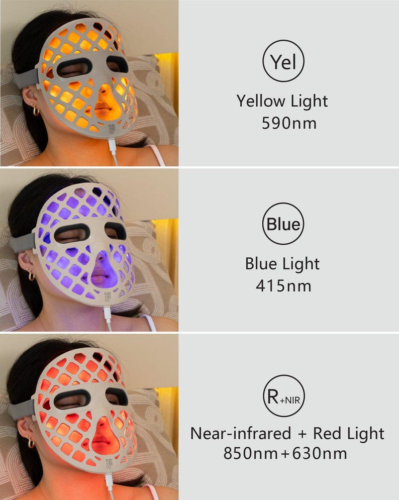 Ruby Vibe Co - LED Therapy Facial Mask for At-Home Skincare, Portable & Rechargeable, Light Technology for Skin Appearance Enhancement image 4