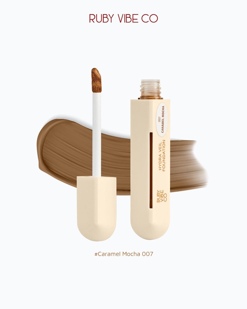 Ruby Vibe Co Hydra Veil Liquid Foundation – Natural Radiant Finish, Buildable Coverage Bild 17