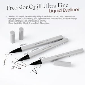 Ultra-Fine Liquid Eyeliner for Precise, Smudge-Resistant Lines - 3 Shades - PrecisionQuill | Ruby Vibe Co
