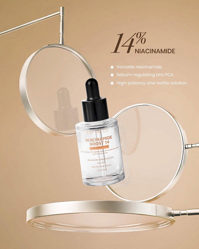 Niacinamide Face Serum for Balancing, Smoother, Even-Looking Skin – Niacinamide Boost 14 | Ruby Vibe Co image 3