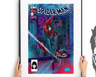 Miles Spidey Man Into Spidey verse / Geekery / Comic Book / Super Hero / Minimalistic Poster by Tom Ryan's Studio