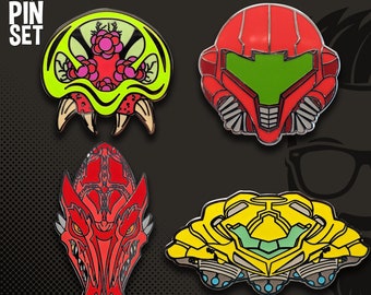 Metroid 4 Hard Enamel / Lapel / Hat Pin Set