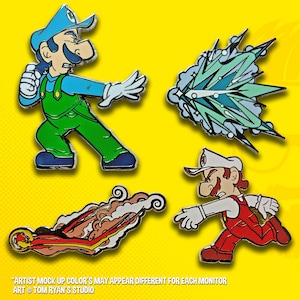 Fire and Ice Bro's / Super Mario / Nintendo / Limited Edition / 4 Pin Hard Enamel Set image 1
