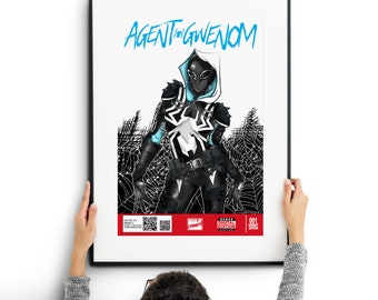 Agent Gwen Spider Woman Gwen Stacy Art Print Re Mix / Geekery / Comic Book / Super Hero / Poster by Tom Ryan's Studio