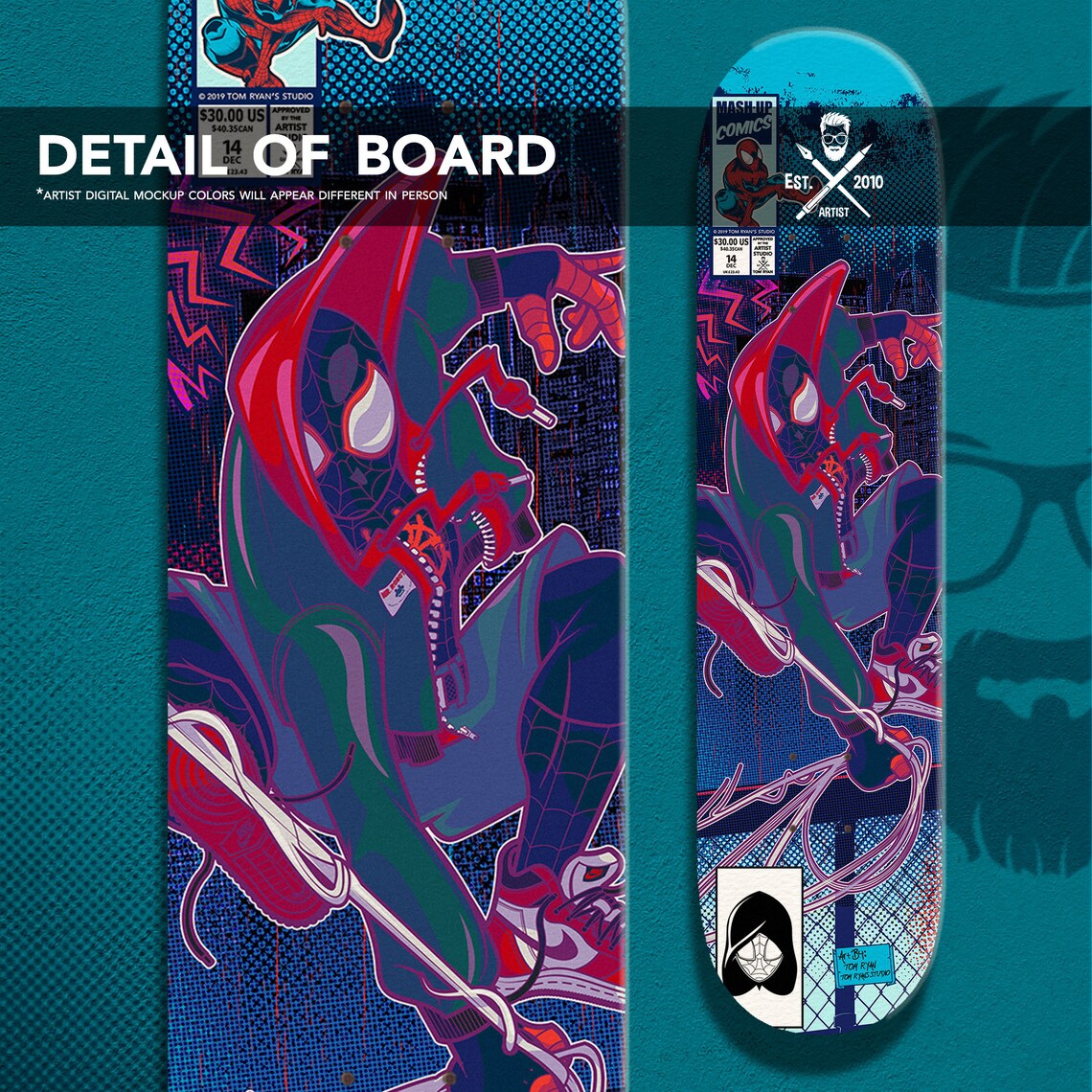 Skateboard Deck Ft. Spiderverse Varied Widths Etsy