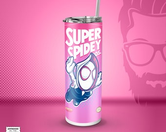 Super Gwen Bros 20oz Skinny Tumbler with Straw