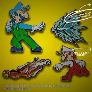 Fire and Ice Bro's / Super Mario / Nintendo / Limited Edition / 4 Pin Hard Enamel Set image 6