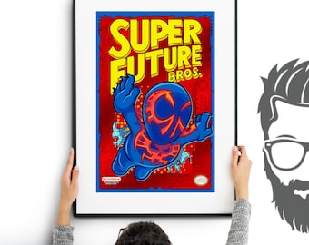 Super Future Bros Art Print Re Mix / Geekery / Comic Book / Super Hero / Poster by Tom Ryan's Studio