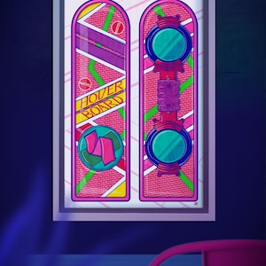 Back to the Future Hoverboard Art Print: 1980s Retro Movie Poster (11x17)