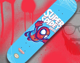 Spiderman Skateboard | Rotes Design Für Kinder | Komplettes Board Für Einsteiger