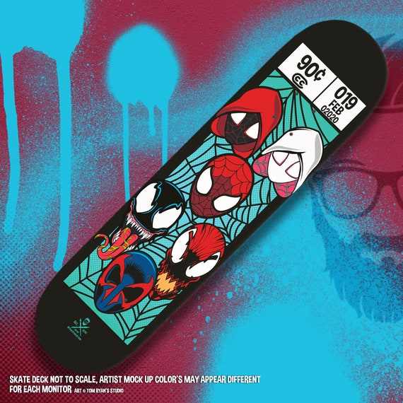 Skateboard Deck Ft. Corner Art Spiderverse Varied Widths - Etsy