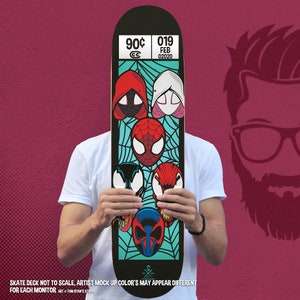 Skateboard Deck ft. Corner Art Spiderverse Varied Widths