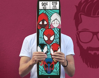 Skateboard Deck ft. Corner Art Spiderverse Varied Widths