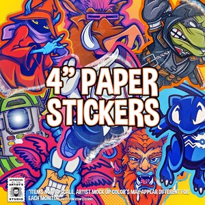 4 PAPER Stickers Geek Stickers by Tom Ryan's Studio image 1