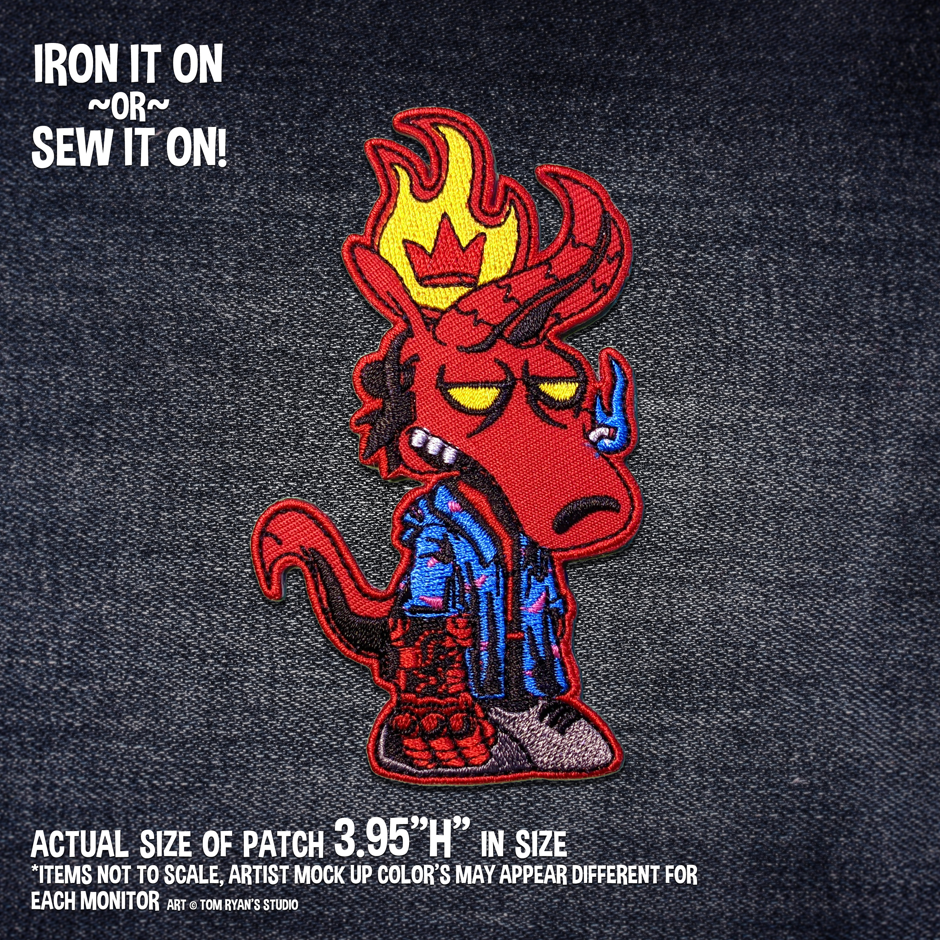 Hellboy Patch Heckboy Hellboy Rocko Mach up Iron on Patch Parody Tom Ryan's Studio - Etsy