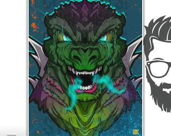 Godzilla Mini Art Print 8.5x11
