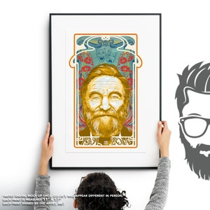 Robin Williams Tribute Art Nouveau / Geek Poster / Fine Art Print Tribute